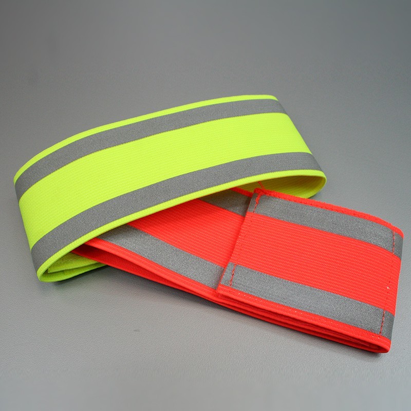 Brassard élastique réfléchissant et fluo avec velcro