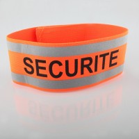 Brassard pour agent de sécurité réflexite orange - Sécurité Privée