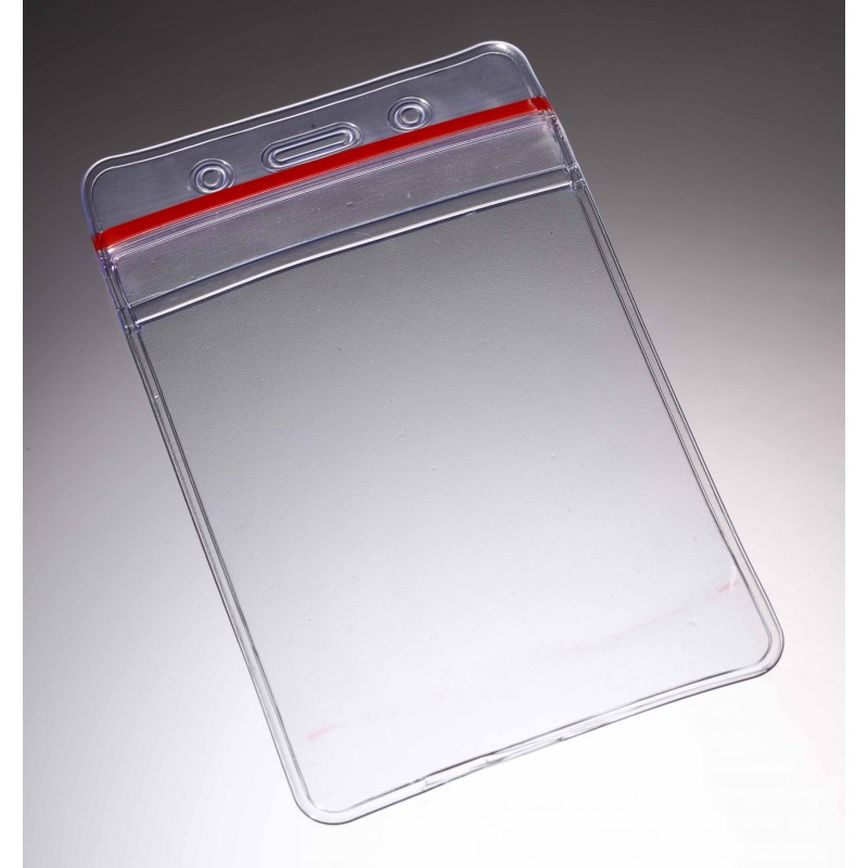 Lot de 6 protège-cartes 10,2 x 7,6 cm en vinyle transparent avec lanière  pour carte d'identité de style horizontal transparent double face  transparent (vert foncé)