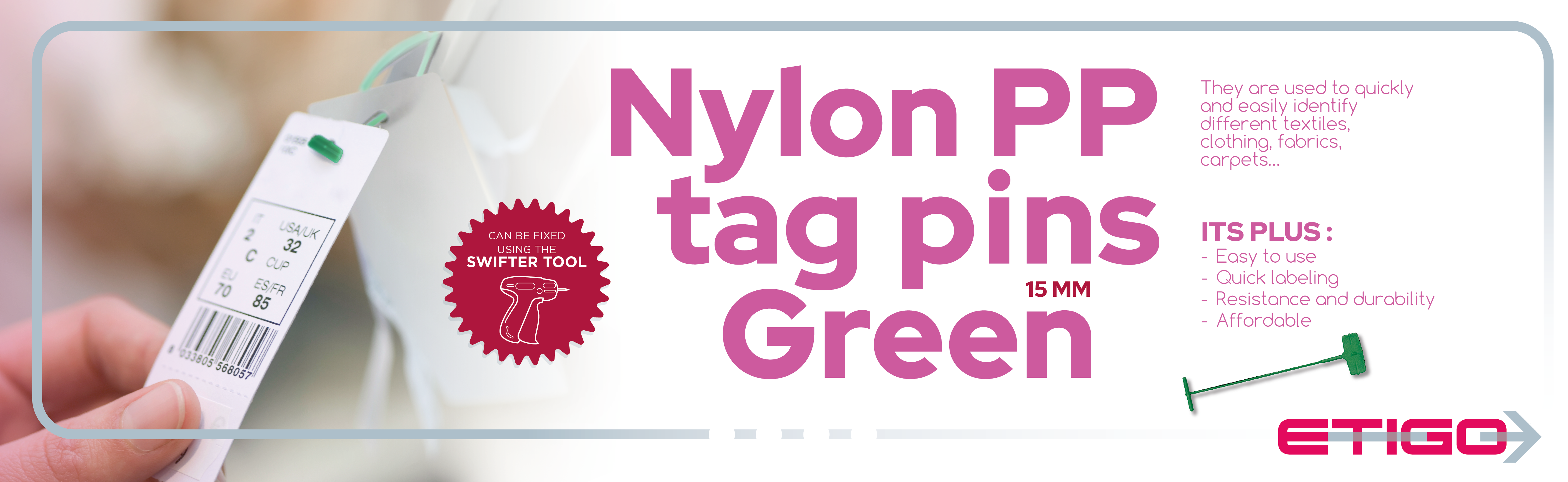 Nylon pp tag pins 